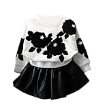 Franterd Girlsスカートスーツ,長袖トップスシャツ+スカート