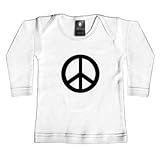 反乱インクベビー341wls1218平和12-18月ホワイトロングスリーブTシャツ