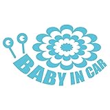 imoninn BABY in car ステッカー　【シンプル版】　No.27　デンデンムシさん　（水色）