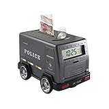 Cute Cartoon電子クロックパスワードブラックイエロー車Vivid Funny Lovely Cool Mechanical Adorable Kid Stealingコイン現金保存銀行お金ボ