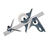 P Prettyia ステンレススチール　180度　ベベルセット　汎用　スクエア分度器定規　耐久性