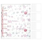 GOSO シール帳 プラバン 透明 A7 サイズ ミニ バインダー 【リフィル×20枚】 クリア カードポケット 手帳 推し活 女の子 コラージュノート (ピンク, A7)