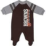 NFL Cleveland Browns Zip Front Sleep ' n Playボディスーツ、6 – 9ヶ月、ブラウン