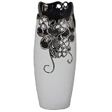 Essential D?cor Entrada Collection Ceramic Vase, 20.5-Inch, White [並行輸入品]