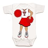 テキサスTechレッドRaiders Heads Up 。Cheerleader Baby Onesie ( 12ヶ月)
