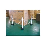 チェーンスタンド　３本組　白　チェーン付　２５５×２５５×８５０ｍｍ（１本あたり）　品番：089658　注文番号：57419398　メーカー：ミツギロン