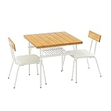 ダイニングテーブル 3点セット 〔テーブル+チェア2脚〕 食卓 無垢材 2人掛け 正方形 幅80cm ナチュラル