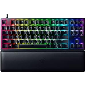 Razer Huntsman V2 TKL テンキーレスゲーミングキーボード:高速リニアオプティカルスイッチ Gen2 サウンドダンパー&8000Hzポーリングレート付き - 取り外し可能なTypeCケーブル - ダブルショットPBTキーキャップ - 人間工学に基づいたリストレスト