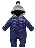 BABY tree ベビー あったか ダウン 軽量 カバーオール (S ( 0〜3ヶ月 ), ネイビー)