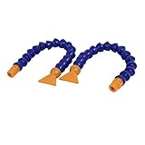 uxcell　オイルクーラントホース　フレキシブル　ホース　チューブ　プラスチック　フラットノズル　3 / 8BSPオネジ　 2個入り