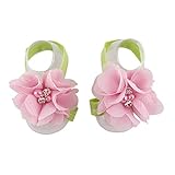 Elevin(TM) Baby Girls Flowers Barefoot Sandals Pop Foot Handmade (Pink1) by Elevin(TM)
