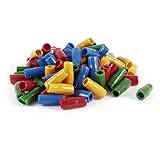 uxcell ターミナルスリーブ 絶縁キャップ 圧着コネクタ PVC材質 電気部品 断熱カバー 断熱キャップ 80個入り