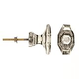 Decorative Knob - Glass - Faceted - Black Smoke Octagon [並行輸入品]