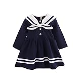 ベビー服　女の子　ベビー　ワンピース　70　80　90　100　cm　秋　長袖　セーラー　子供服　女の子　キッズ　ワンピース　ドレス　ネイビー/紺　ホワイト/白　綿　コットン　セーラー風　海軍風　セー
