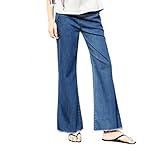 Spinas（スピナス) マタニティパンツ 切りっぱなし ワイドパンツ ワイド デニム 着やせ効果 ブルー　ブラック