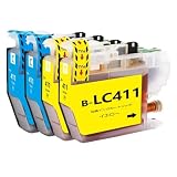 LC411 brother用互換インクカートリッジブラザー用LC411Cシアン2本 LC411Yイエロー2本 合計4本 対応機種：DCP-J526N/J528N/J914N/J915N/J926N-W/J926N-W/B /J928N-B/J1800N/ MFC-J904N/J905N/J739DN/DWN /J939DN/DWN