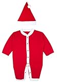Lilaxベビー女の子Holidayクリスマスサンタ赤フリースロンパース カラー: レッド