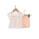 Laparc (ラパルク) キュート 花柄 アンサンブル ベビー キッズ イエロー　ピンク ( 73cm 80cm 90cm ) 半袖 (90cm, 桃)