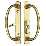 CharlotteオフセットKeylockingスライドドアハンドルwith 3 / 4 "オフセットキーロックで&ソリッド真鍮丈夫、フランス語ハードウェアドアロックドアロックスライドドアハードウェア