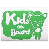 グリーン（緑） 犬 チワワ Kids on board キッズオンボード ステッカー 窓ガラス用シールタイプ 車 円戌 干支 動物