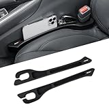 RAV4 専用 車 隙間埋め クッション 落下防止 収納機能付き 厚型 RAV4 ラブフォー PHEV XA 50系 30系 対応 カー シートサイド クッション 正・裏面取付可能 取付簡単 コンソール 隙間 puレザー カー用品 内装パーツ 運転席+助手席 ロゴ左右対称設計 2本入り(ブラック,RAV4 適用)