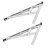 uxcell ウィンドウ摩擦ヒンジ 360mm 304ステンレス スチール ケースメント トップ サイド シルバー トーン 2本入り