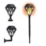 ソーラーライト LED 炎ライト 光センサー感知 自動点灯 消灯 ソーラー充電式 USB充電式 両用　庭園灯 芝生 屋外 園芸