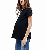 Spinas (スピナス) レディース マタニティ きれいめ ライン シンプル Tシャツ カットソー 無地 半袖 全3色（グレー/ピンク/ブラック）