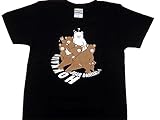 【北海道限定】プレミアム子供Tシャツ(3代目ダンシングベアー)黒 (110)