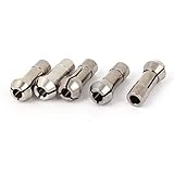 uxcell チャックコレット メタル製シルバートーン 3mmクランプ径 5個入り