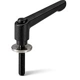 NBK 機械要素部品 クランプレバー平座金組み込みタイプ LDM-8-20-LW25-BK (黒)