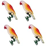 B Baosity 人工鳥　ソーラーLEDライト　オウムランプ　　小道具　　庭園の装飾　　4個セット　クリエイティブ　バードLEDライト