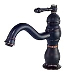 Rozin Solid Brass Center Set One Hole Basin Mixer Tap Waterfall Bathroom Sink Vessel Faucet Oil Rubb