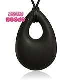 Jelly Beads Aura Silicone Teething Necklace - Teether Ring Angel Tear Pendant for Mom (Black) by Jel