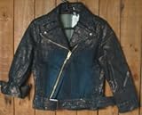 (ジディー)Ziddy ラメストレッチデニムこすり加工ライダージャケット L(135cm-145cm) ネイビー