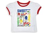 M&M's（エムアンドエム)半袖 Tシャツ SWEET パフスリーブ ホワイト×赤 XS