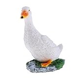 Perfk アヒルの装飾　置物　庭 池　ガーデニングオーナメント　動物モデル　農場　全4種　樹脂　 - ホワイトS