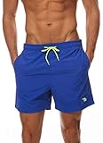 メンズ サーフパンツ 水着 海パン ビーチパンツ ハーフパンツ 大きいサイズ ショートパンツ ジム ラッシュガード 通気 速乾 大きいサイズ (01ブルー 2L)