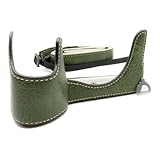 合皮 カメラ ケース ・ SONYとの互換性あり アルファ用 α7R Ⅴ α1 α7S Ⅲ α7 Ⅳ に適合 III IV V mark3 mark4 mark5 M3 M4 M5 底部 開閉 保護 ジャケット ストラップ 専用金具 付属 (緑) [並行輸入品]