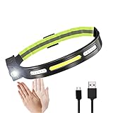 NEX&CO LED ヘッドライト 充電式 ヘッドらいと ランニングヘッドライト広角 COB ブロードビーム 500 ルーメン デュアル光源