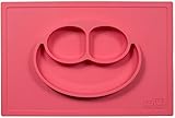 ezpz Happy Mat - One-piece silicone placemat + plate (Coral) by ezpz