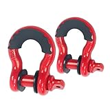 yaetek 1ペア – 3 / 4 "レッドDリングShackles 4.75 ton ( 9,500 LBS )容量で7 / 8 "直径ピンとブラックIsolator & Washerキット