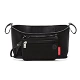 homelos ベビーカー ドリンク ホルダー 収納 バッグ 多機能小物入れ 赤ちゃんとのお散歩時に便利 ブラック