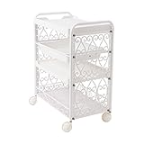 自由組立 ミニ エステワゴン 花柄1 4段 ( 4-B ) ( 23159+23113+23116+23113+23160 ) [ エステワゴン ネイルワゴン キッチンワゴン マルチワゴン サイドワゴン キャスター付き 収納 業務用 サロン