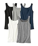 [ニッセン] インナーキャミソール・タンクトップ 綿１００％タンクトップ５枚組 ベーシックカラー L