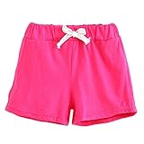Karchi ベビー服 子ども服 子供の夏季パンツ 春夏 無地 ショートパンツ 可愛い 綿ショートパンツ 女の子 男の子兼用 出産祝い プレゼント (120, ホット-ピンク)