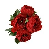 【ノーブランド品】結婚式　DIY　クラフト用　造花　ヘッド　材料　車装飾　雑貨　牡丹　レッド