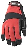 Wells Lamont Synthetic Leather Work Gloves, ATV and Motorcycle, Medium, Red (7670RM) by Wells Lamont