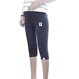 greenleafbaby マタニティ レギンス パンツ 7分 リブ 綿 素材 産前産後 妊婦服 (ダークグレー, Ｌ)