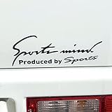 Ｓｐｏｒｔｓ ｍｉｎｄ 車 バイク ステッカー デカール シール 汎用 サイド ドレスアップ スポーツマインド sports mind 全8カラー 4サイズ (全文字ブラック, Sサイズ 19×7cm)